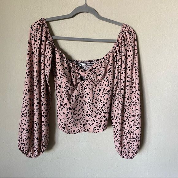 Reformation Simi Pink Crop Top Blouse Size 2 - Picture 7 of 10